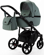 Детская коляска Adamex Nola Deluxe 3 в 1 N-SA20 (СЕРО-ЗЕЛЕНАЯ КОЖА)