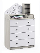 Детский пеленальный комод Атон М Сириус Alf ЛДСП 80/4 шимо светлый-белый