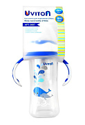 Бутылочка Uviton с широким горлышком и ручками 270 мл голубой