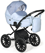 Детская коляска Indigo Mio Plus 14 2 в 1 Mi 05 св.голубая кожа+голубой узор