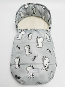 Конверт меховой AmaroBaby Snowy Baby 85 см динозавры серый