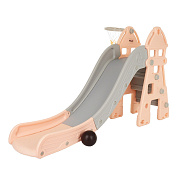 Горка Pituso Замок с баскетбольным кольцом L-DT02 Бежевый/серый