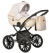 Детская коляска Indigo Porto Classic 14 2 в 1 Po 03 бежевая кожа+бежевый лен