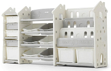 Стеллаж для игрушек и книг UNIX Kids Замок Сastle серый