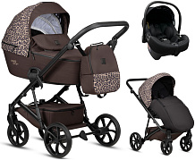 Детская коляска Tutis Viva 6 Plus Wild Elegance 3 в 1 с автокреслом Elo Lux EduSky Black Wild Mocca