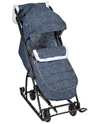 Детские санки-коляска Nika Наши Детки 6 НДТ6/2 синий Листочки