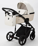 Детская коляска Adamex Mobi 2 в 1 M-PS106 (КРЕМОВЫЙ+ЗОЛОТО БЛЕСТКИ+КРЕМ.КОЖА)