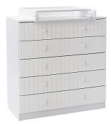 Комод Antemi Fred с пеленальным столиком НИК 73 б Белый + Ник 70 белый/белый