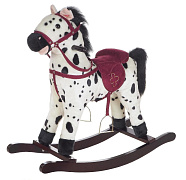 Детская качалка-лошадка Pituso Fandango с колесами GS2035W Белый с черными пятнами