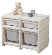 Стеллаж для игрушек UNIX Kids 4 ящика Grey