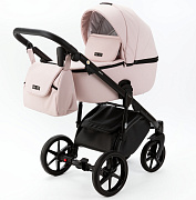 Детская коляска Adamex Nola Deluxe 3 в 1 N-SA15 (РОЗ. ПУДРА КОЖА)