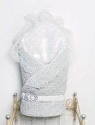 Детское одеяло-конверт вязанный Lappetti трикотажный, мех серый