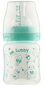Детская бутылочка для кормления Lubby Классика с широким горлышком и соской молочной 120 мл 0+ мес 20155