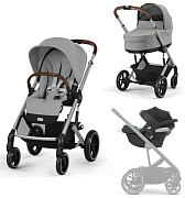 Коляска Cybex Balios S Lux SLV 2025 Aton B2 i-Size Volcano Black 3 в 1 Stone Grey