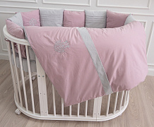 Комплект в детскую кроватку Lappetti Organic baby cotton для овальной и прямоугольной кроватки 6 предметов 6116 розовый