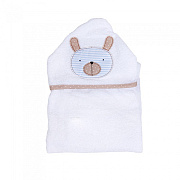 Детское полотенце для купания Alis Белая коллекция махра 75х110 см зайка