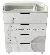 Детский пеленальный комод Антел Ariel белый/Космос