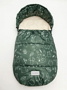 Конверт меховой AmaroBaby Snowy Baby 85 см зверята хаки