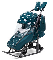 Детские санки-коляска Pikate Звезды аквамарин