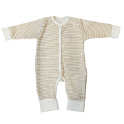 Комбинезон Папитто с манжетами селаник начес 49-521 бежевая полоска 56