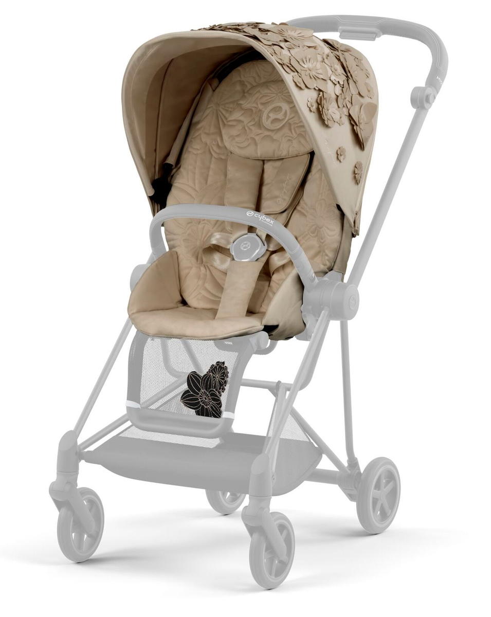 Набор чехлов прогулочного блока для коляски Cybex Mios III Simply Flowers Nude Beige