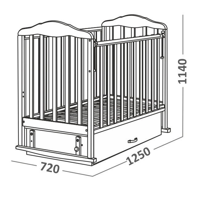 Детская кровать с маятником размеры