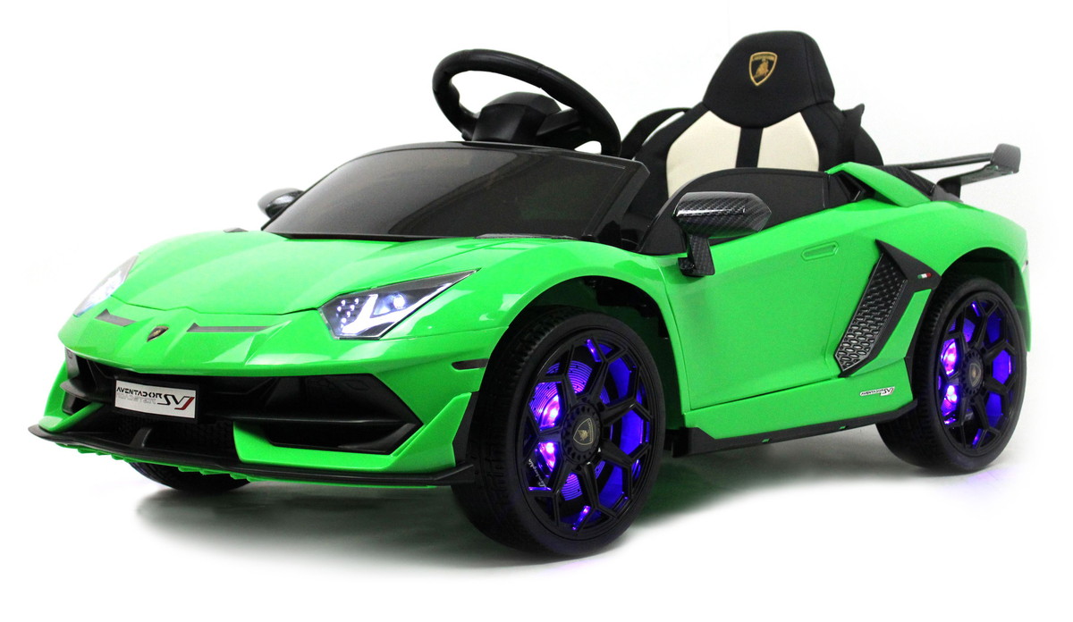 Детский электромобиль RiverToys Lamborghini Aventador SVJ A333MP GREEN  зеленый