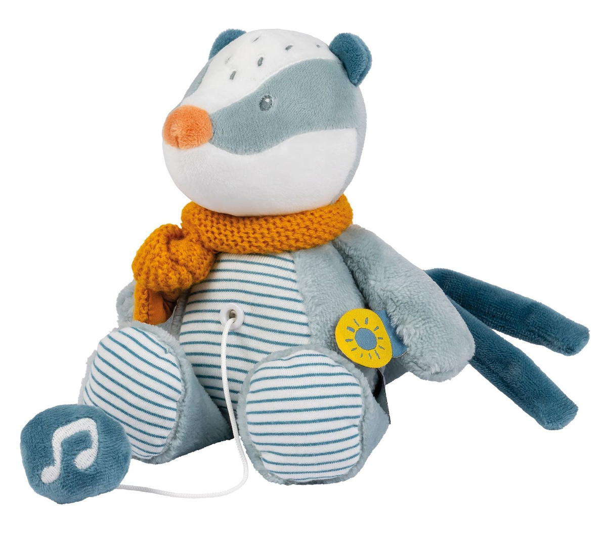 Игрушка мягкая Nattou Musical Soft toy MINI FELIX & LEO Барсук музыкальная 595063