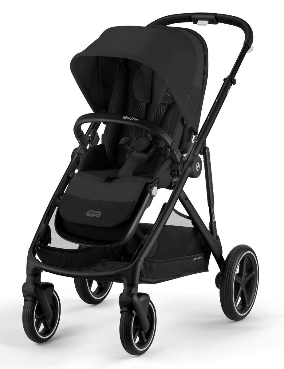 Прогулочная коляска Cybex Gazelle S BLK Moon Black с корзиной и дождевиком