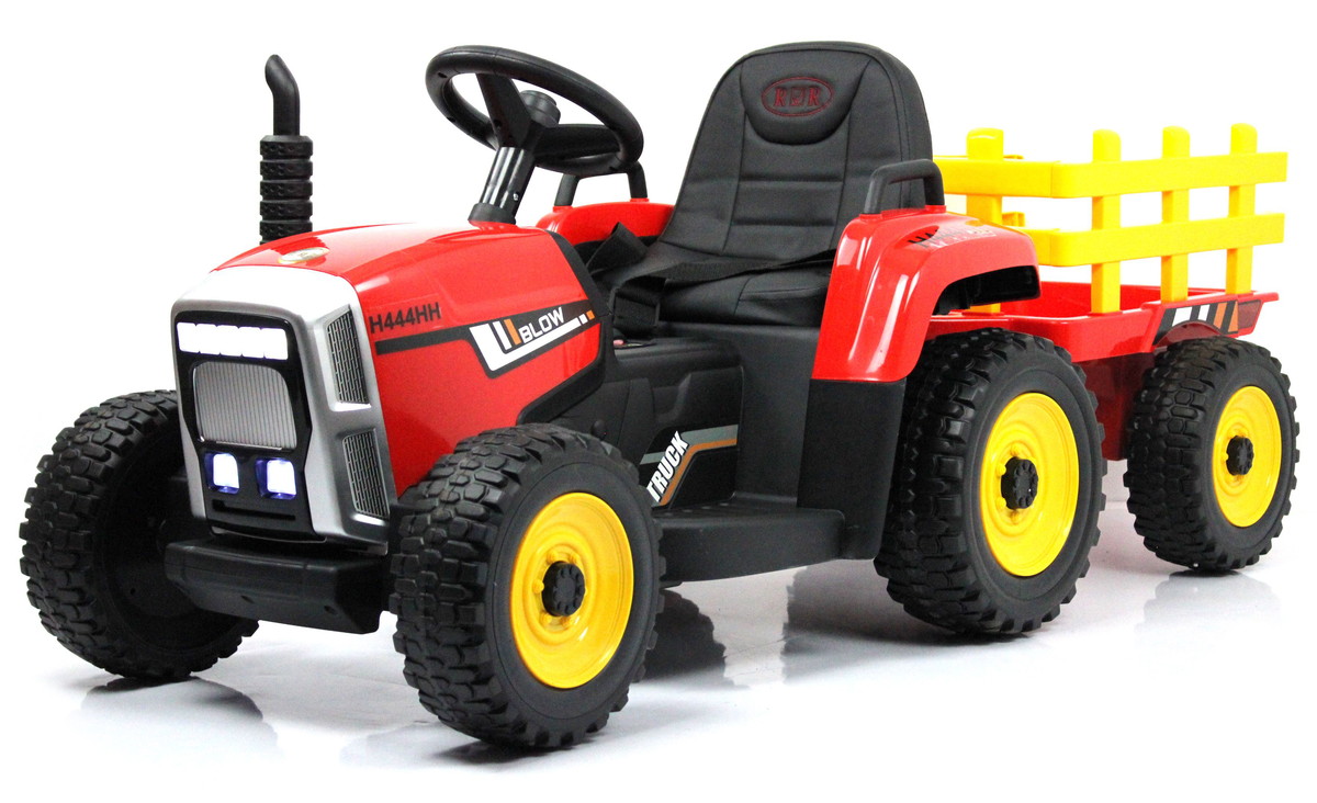 Детский электромобиль RiverToys Трактор H444HH RED красный