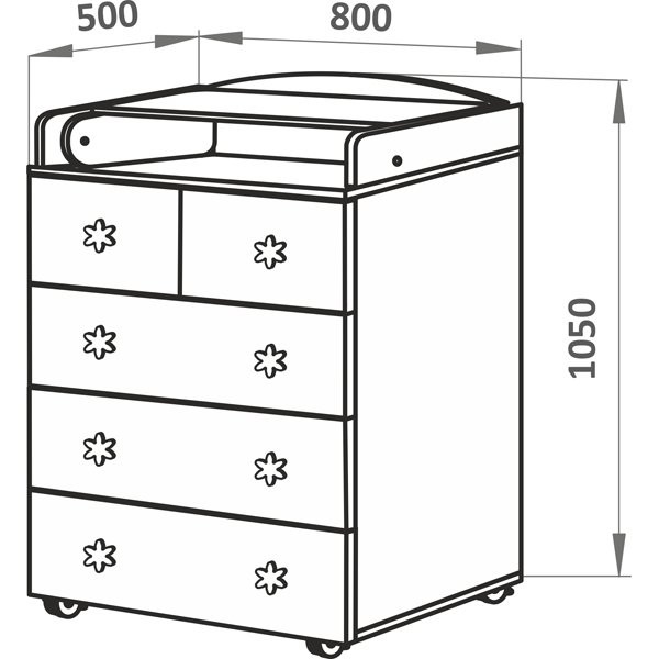 Комод с пеленальным столиком чертеж