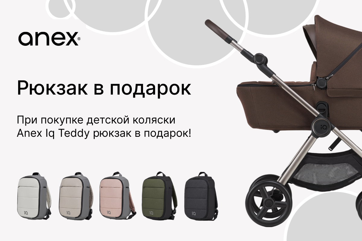 Рюкзак в подарок при покупке коляски Anex Iq