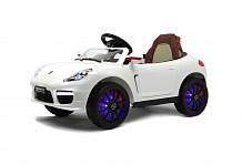 Детский электромобиль RiverToys Porsche Panamera VIP А444АА кожа-EVA белый