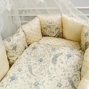 Комплект в кровать Lappetti Райский сад для овальной и прямоугольной кроватки 6 предметов 6131/4 сливочный