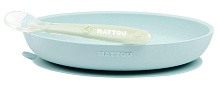 Набор посуды Nattou: тарелка, ложка light blue 877138