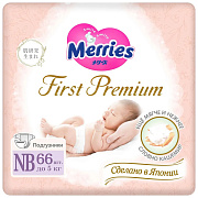 Подгузники Merries First Premium (0-5 кг) 66 шт.