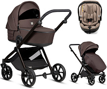 Детская коляска Tutis Mio 3 Plus Essential New 3 в 1 с автокреслом Beno Beige 1622024 Coffee Brown