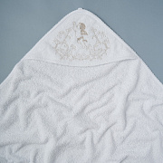 Полотенце для купания Little Star с уголком махра 100х100 см 616515 Ангел белый