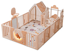 Манеж UNIX Kids DeLuxe House Camel, 150 x 180 см с игровыми аксессуарами