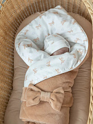 Конверт на выписку НаследникЪ Выжанова плед с поясом 95х95 см 01031 бежевый