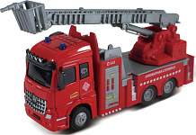 Пожарная машина Funky toys с выдвижной лестницей, кабина die-cast, инерционный механизм, свет, звук