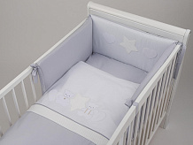 Комплект постельного белья в кроватку Lepre Bella 6 предметов серый