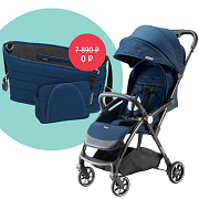 Прогулочная коляска Leclerc baby Magic fold plus + сумка-органайзер в подарок Blue