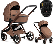 Детская коляска Tutis Mio 3 Plus Limited New 3 в 1 с автокреслом Beno Black 1622016 Hoopoe Brown