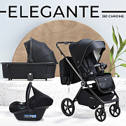 Детская коляска Sweet Baby Elegante 3 в 1 Chrome Black