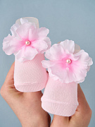 Носочки трикотажные с принтом Little Star Цветочек, розовый 56