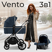 Детская коляска Sweet Baby Vento 3 в 1 Silver Blue