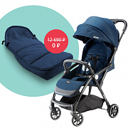 Прогулочная коляска Leclerc baby Magic fold plus + конверт на ножки в подарок Blue