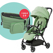 Прогулочная коляска Leclerc baby Magic fold plus + сумка-органайзер в подарок Green