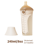 Бутылочка Nice Papa антиколики 240 мл. соска 3-7 мес Silicone NP-4953 Brown/коричневый